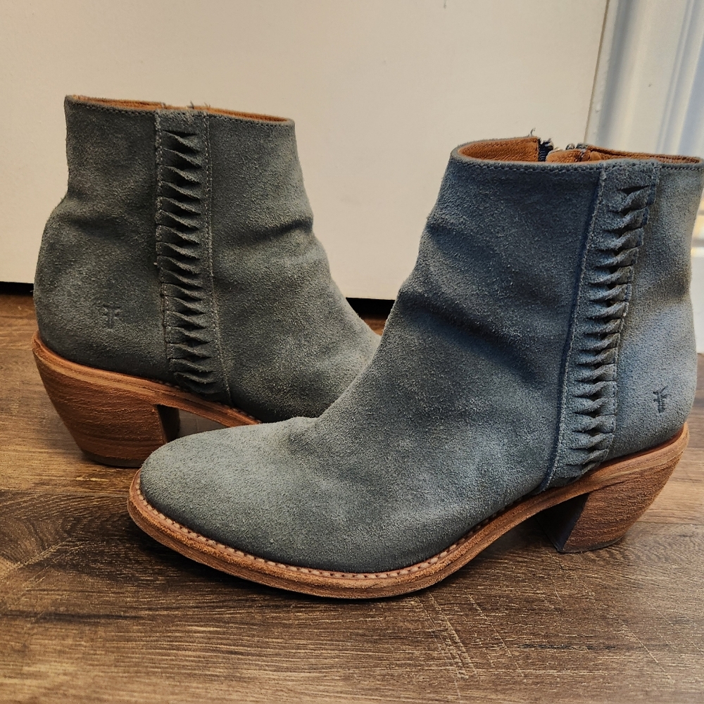 Frye Rosalia Suede Booties in Blue